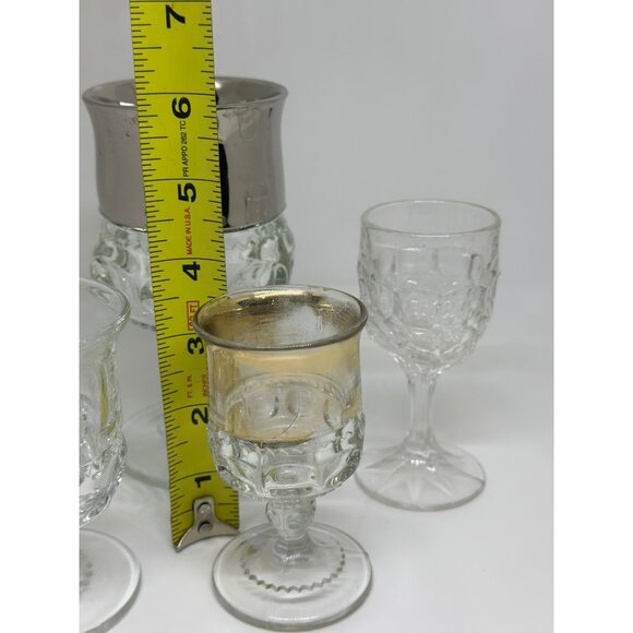 VTG Indiana Glass Kings Crown Clear Goblet Glasses | Set of 4 Barware Drinkware - Picture 7 of 9